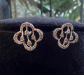 Solid Gold Floral Diamond Earrings, 14K/18K Dainty Studs, Fine Jewelry Gift