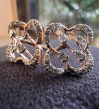 Solid Gold Floral Diamond Earrings, 14K/18K Dainty Studs, Fine Jewelry Gift