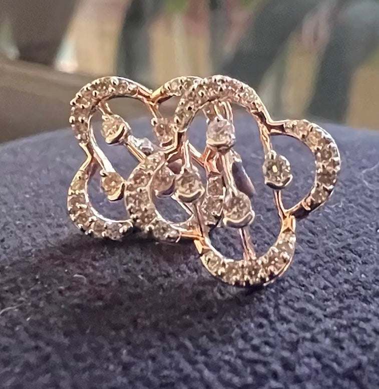 Solid Gold Floral Diamond Earrings, 14K/18K Dainty Studs, Fine Jewelry Gift