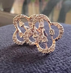 Solid Gold Floral Diamond Earrings, 14K/18K Dainty Studs, Fine Jewelry Gift