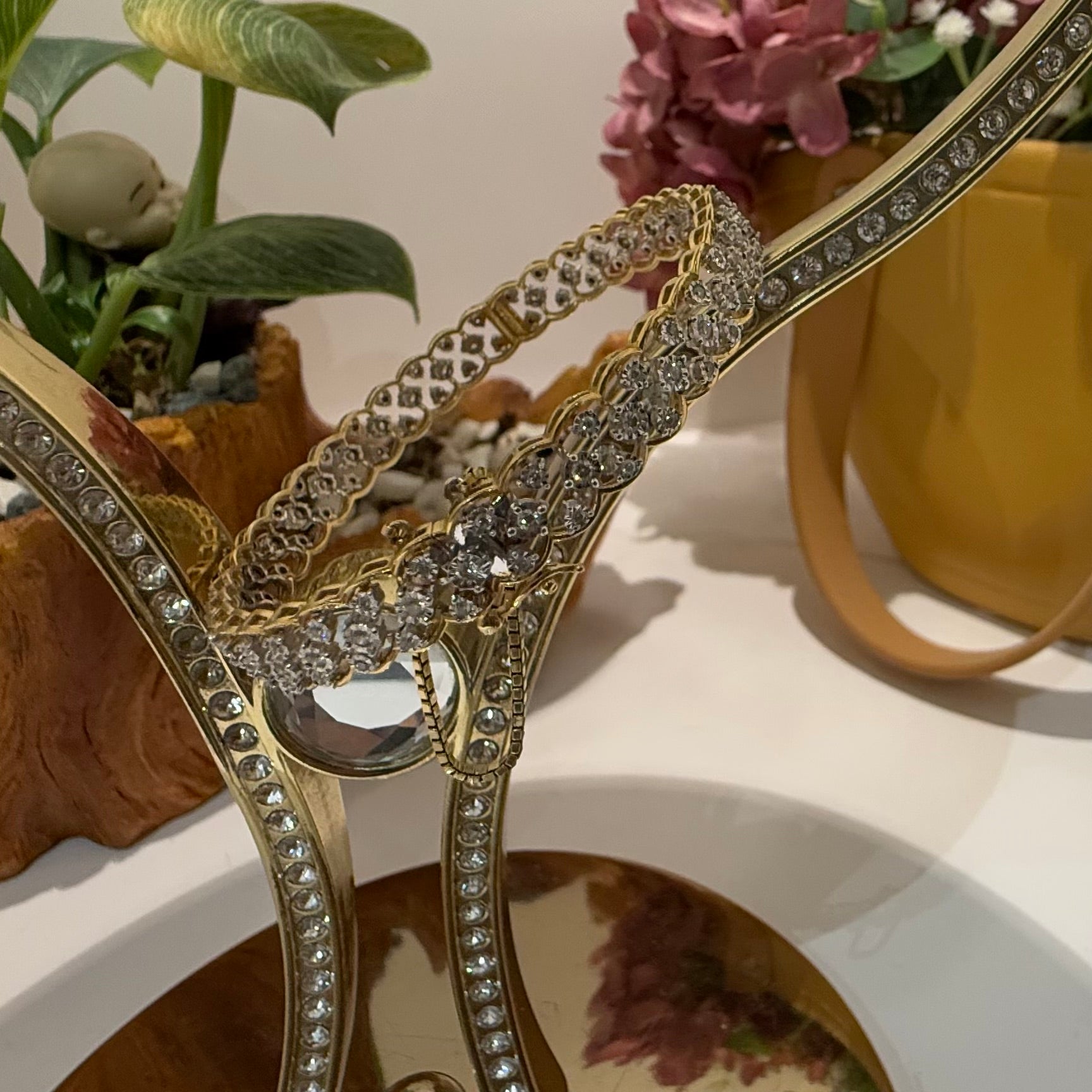 Solid Gold Diamond  Bracelet, 14K/18K Natural  Fine Jewelry