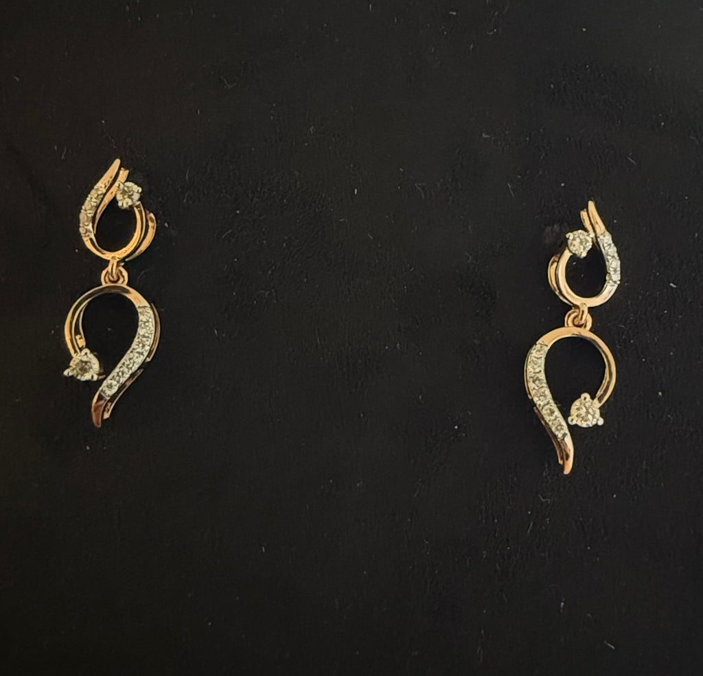 Solid Gold Diamond Necklace Earrings Set, Minimalist Natural Diamonds, Everyday Jewelry