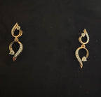 Solid Gold Diamond Necklace Earrings Set, Minimalist Natural Diamonds, Everyday Jewelry
