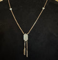 14K 18K Solid Gold Diamond Charm Necklace Set with Earrings, IGI Certified Natural Diamonds