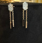 14K 18K Solid Gold Diamond Charm Necklace Set with Earrings, IGI Certified Natural Diamonds