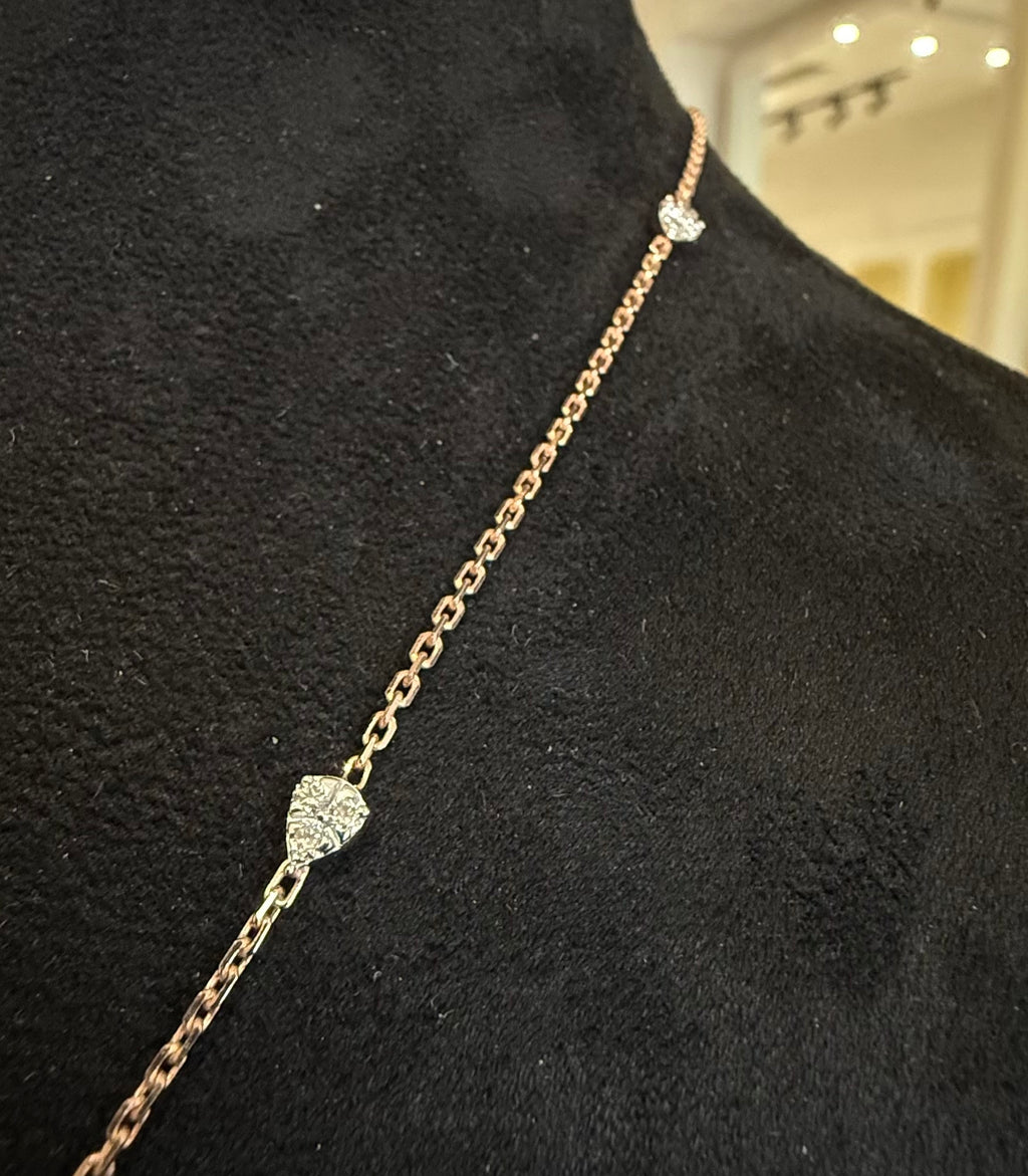 14K 18K Solid Gold Diamond Charm Necklace Set with Earrings, IGI Certified Natural Diamonds