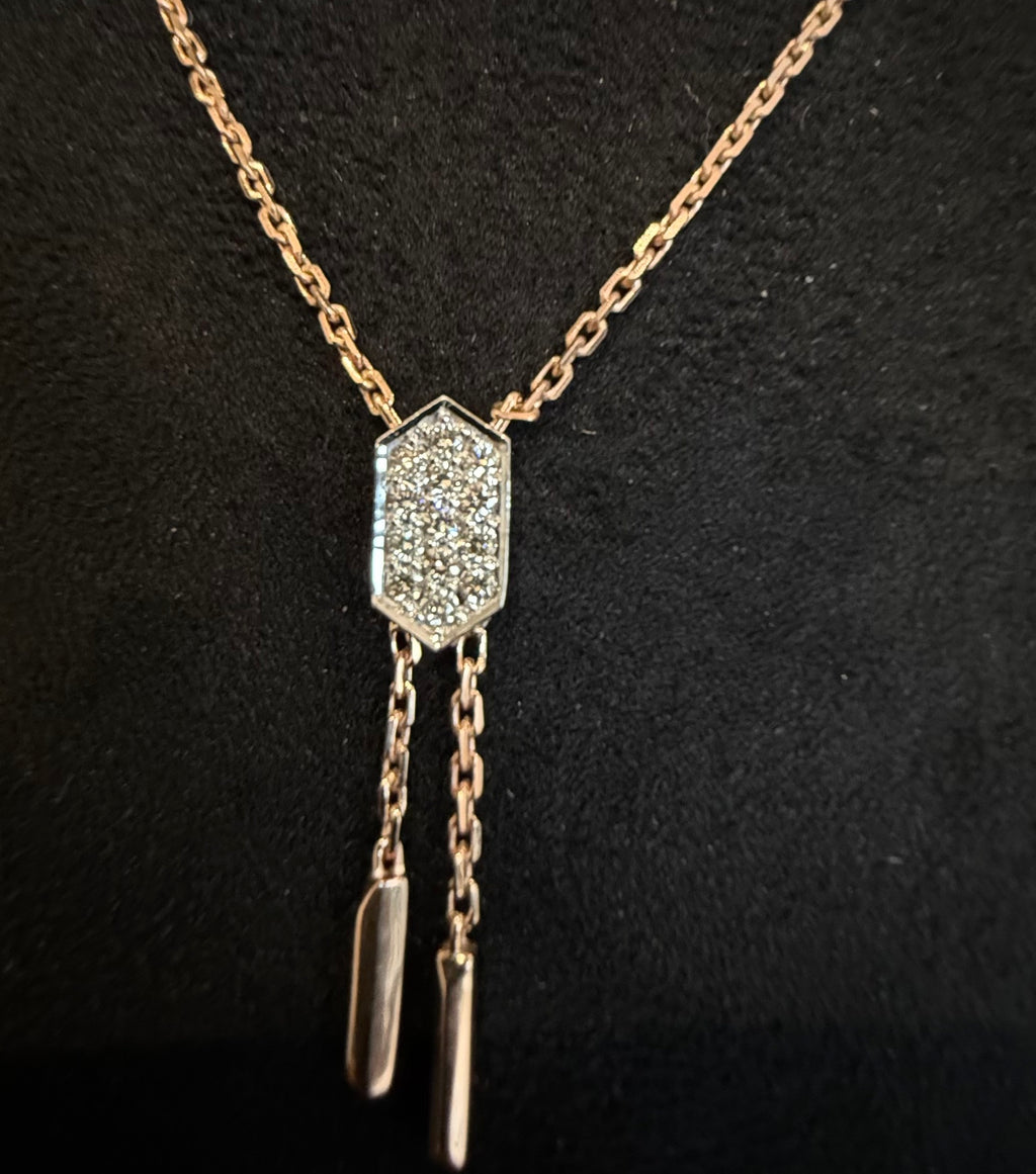14K 18K Solid Gold Diamond Charm Necklace Set with Earrings, IGI Certified Natural Diamonds