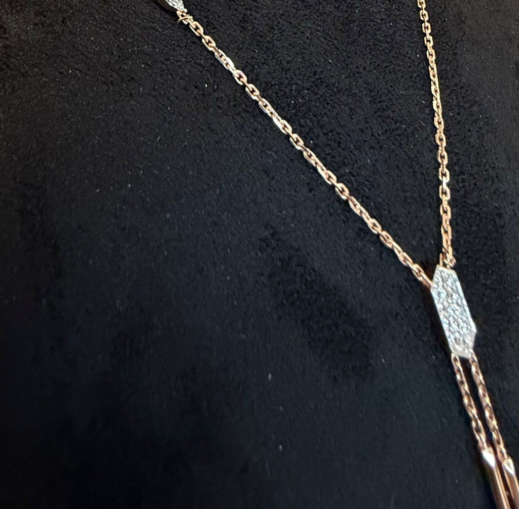 14K 18K Solid Gold Diamond Charm Necklace Set with Earrings, IGI Certified Natural Diamonds