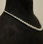 14K 18K Solid Gold Diamond Tennis Necklace | Round Natural Diamonds, Bridal Jewelry