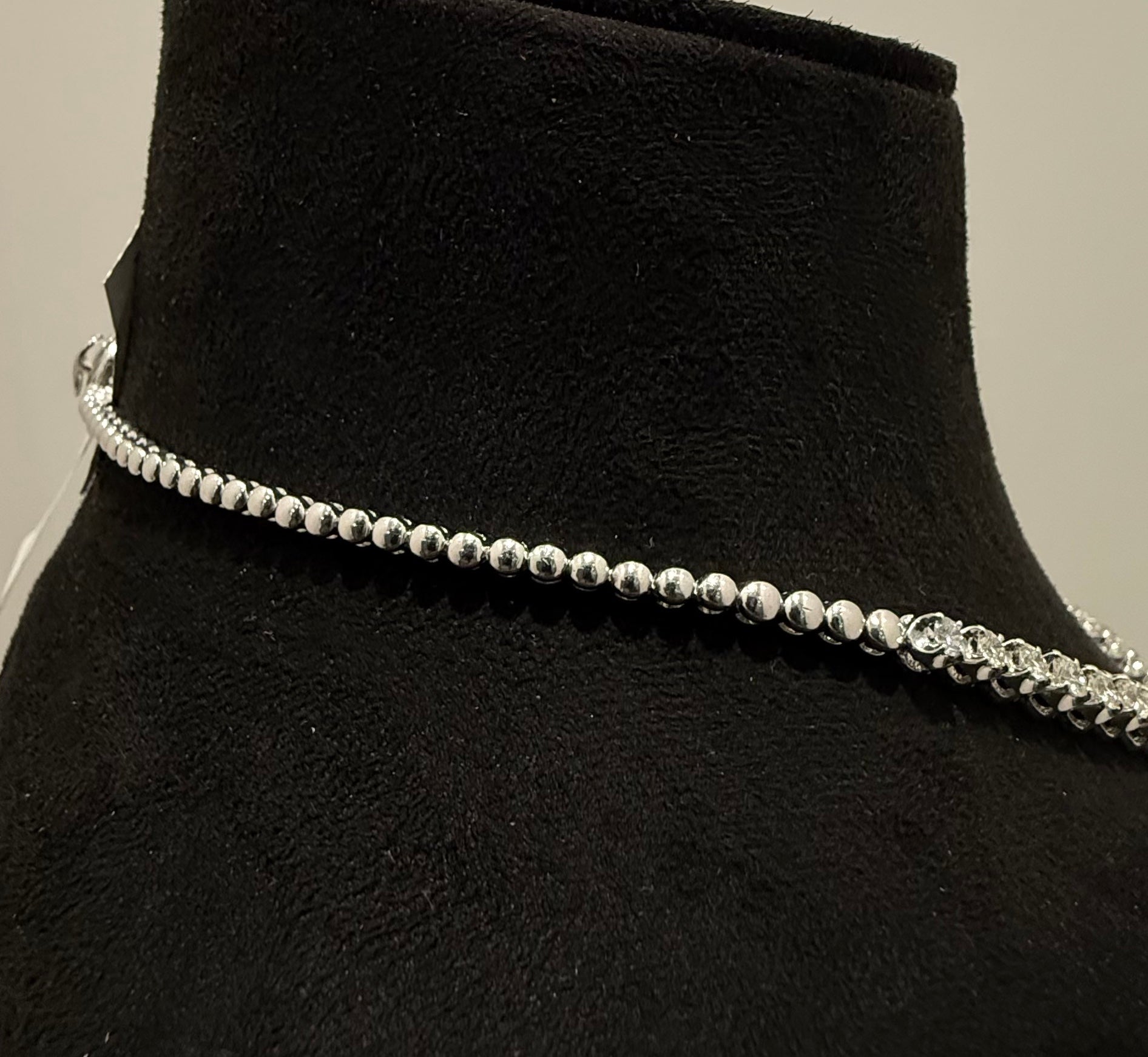 14K 18K Solid Gold Diamond Tennis Necklace | Round Natural Diamonds, Bridal Jewelry