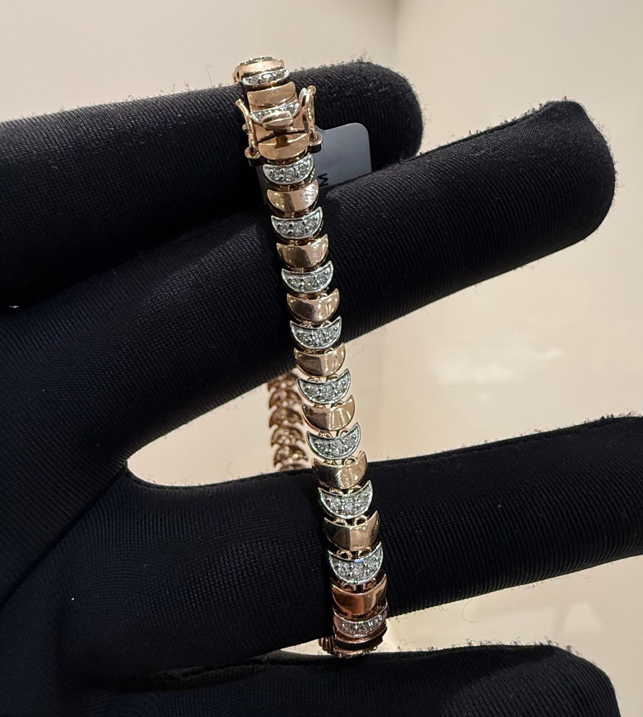 14K 18K Solid Gold Diamond Tennis Bracelet | Natural Diamond Link Jewelry