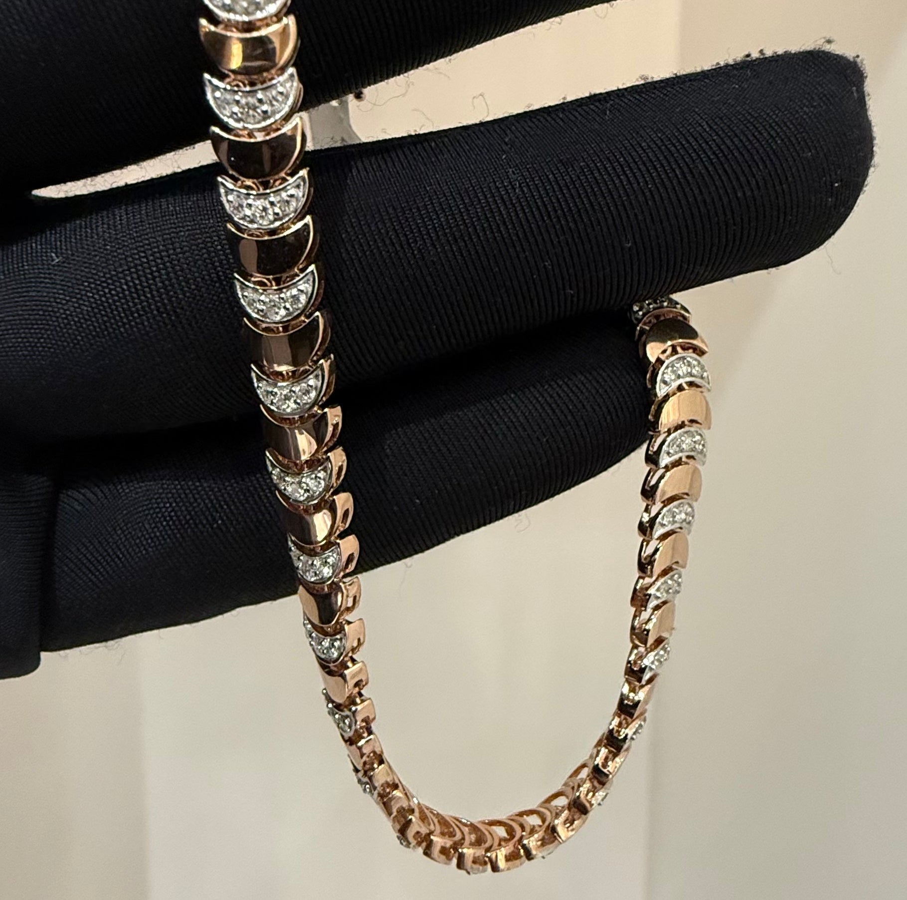 14K 18K Solid Gold Diamond Tennis Bracelet | Natural Diamond Link Jewelry