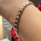 14K 18K Solid Gold Diamond Tennis Bracelet | Natural Diamond Link Jewelry