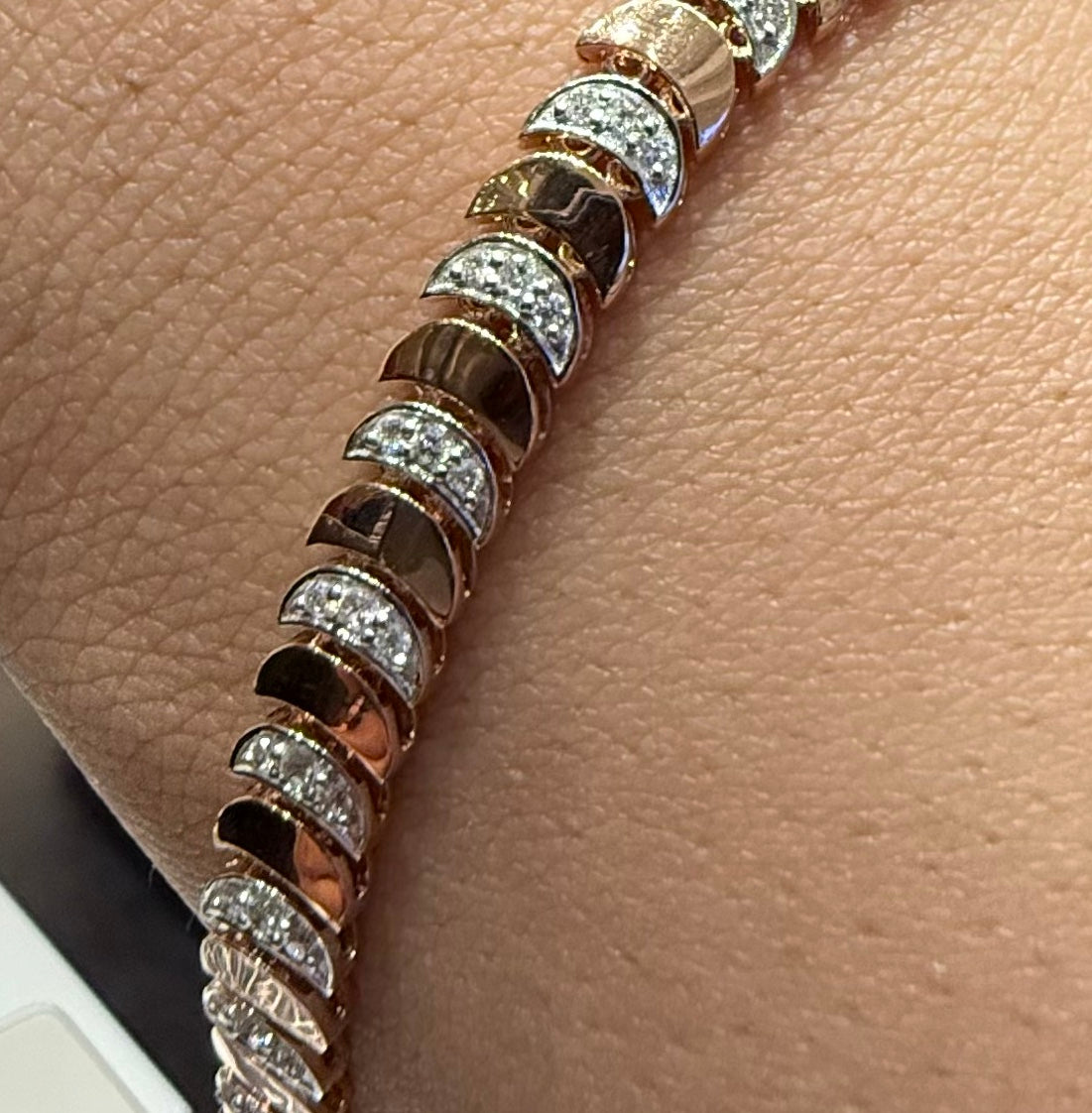 14K 18K Solid Gold Diamond Tennis Bracelet | Natural Diamond Link Jewelry