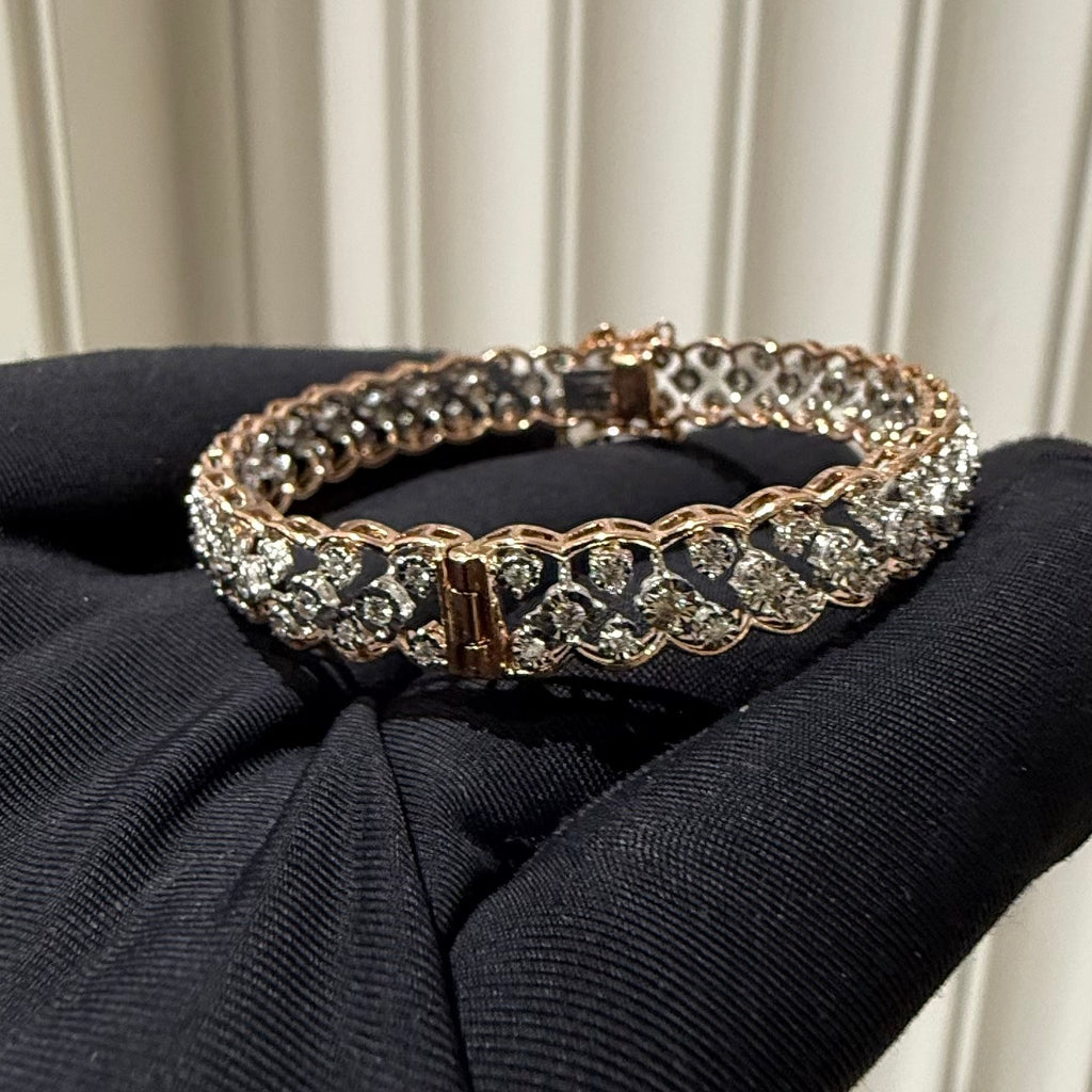 Solid Gold Diamond  Bracelet, 14K/18K Natural  Fine Jewelry