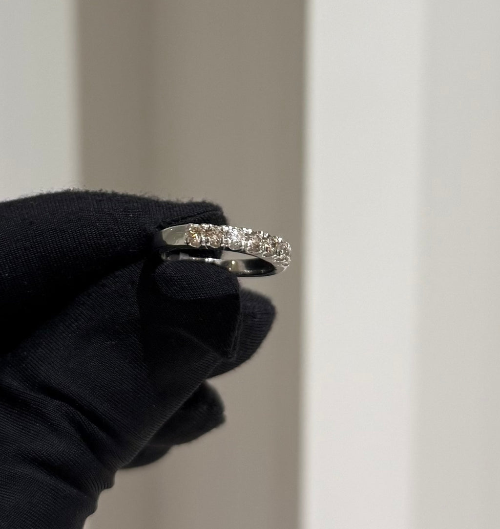 IGI Certified Diamond Half Eternity Band, 14K Solid Gold Wedding Anniversary Ring
