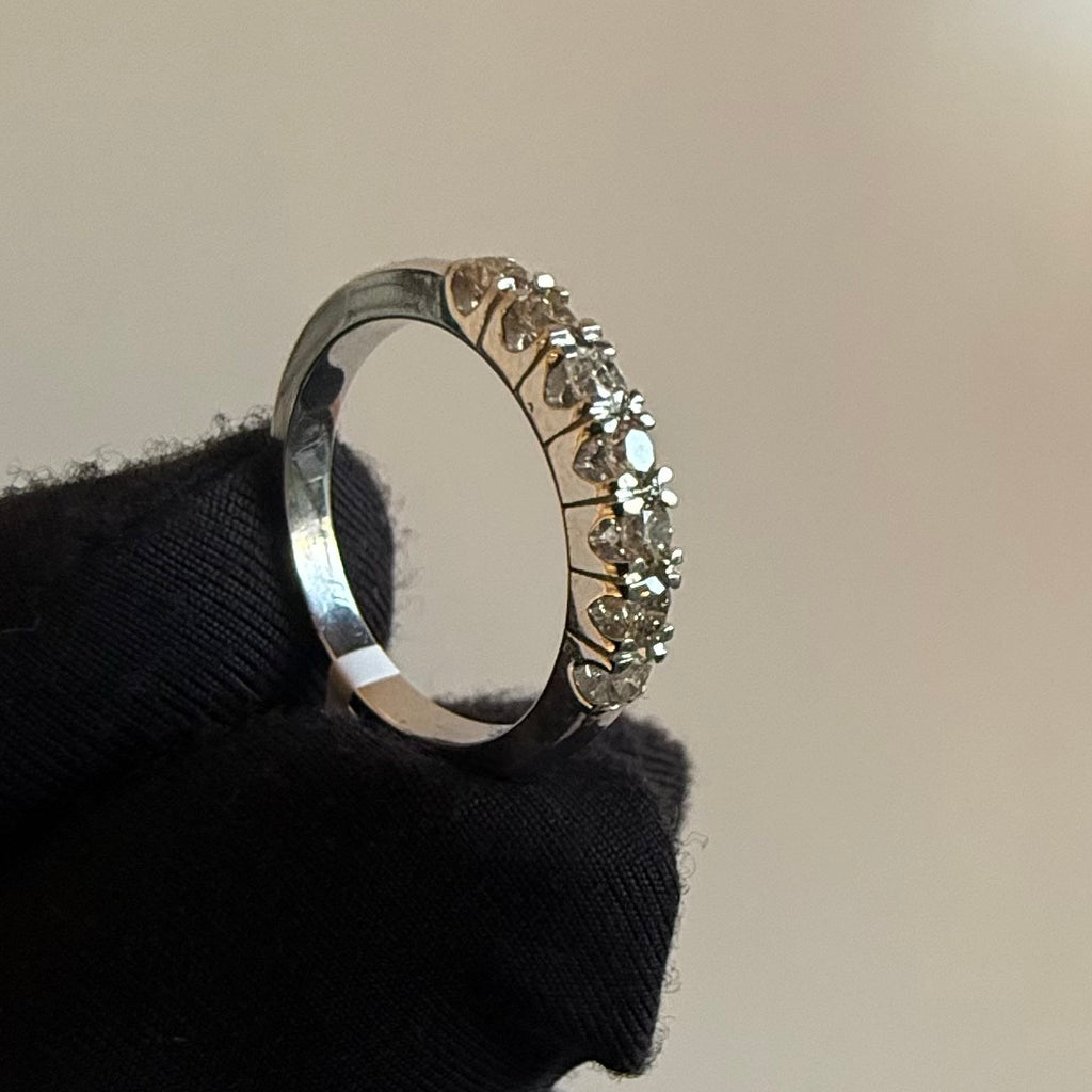 IGI Certified Diamond Half Eternity Band, 14K Solid Gold Wedding Anniversary Ring