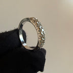 IGI Certified Diamond Half Eternity Band, 14K Solid Gold Wedding Anniversary Ring