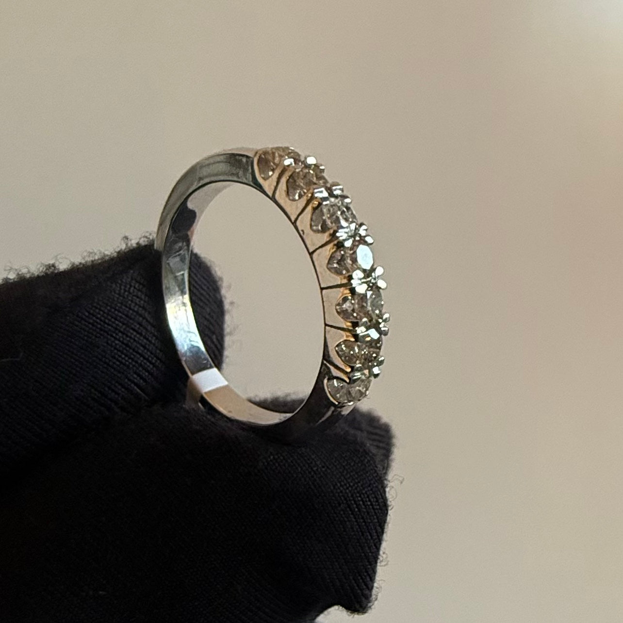 IGI Certified Diamond Half Eternity Band, 14K Solid Gold Wedding Anniversary Ring