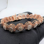 14K 18K Solid Gold Natural Diamond Tennis Bracelet, Vintage Milgrain Wedding Jewelry