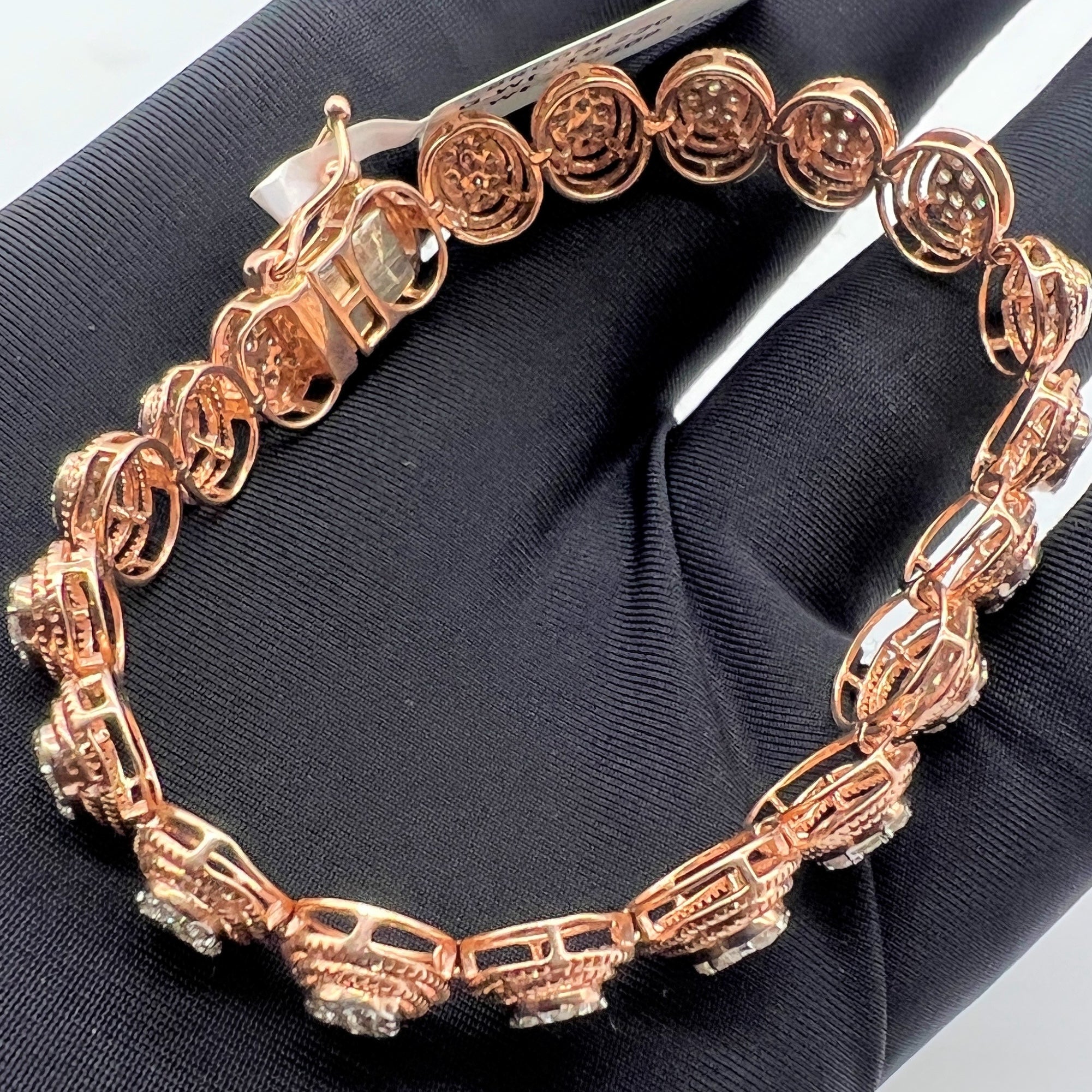 14K 18K Solid Gold Natural Diamond Tennis Bracelet, Vintage Milgrain Wedding Jewelry