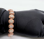 14K 18K Solid Gold Natural Diamond Tennis Bracelet, Vintage Milgrain Wedding Jewelry