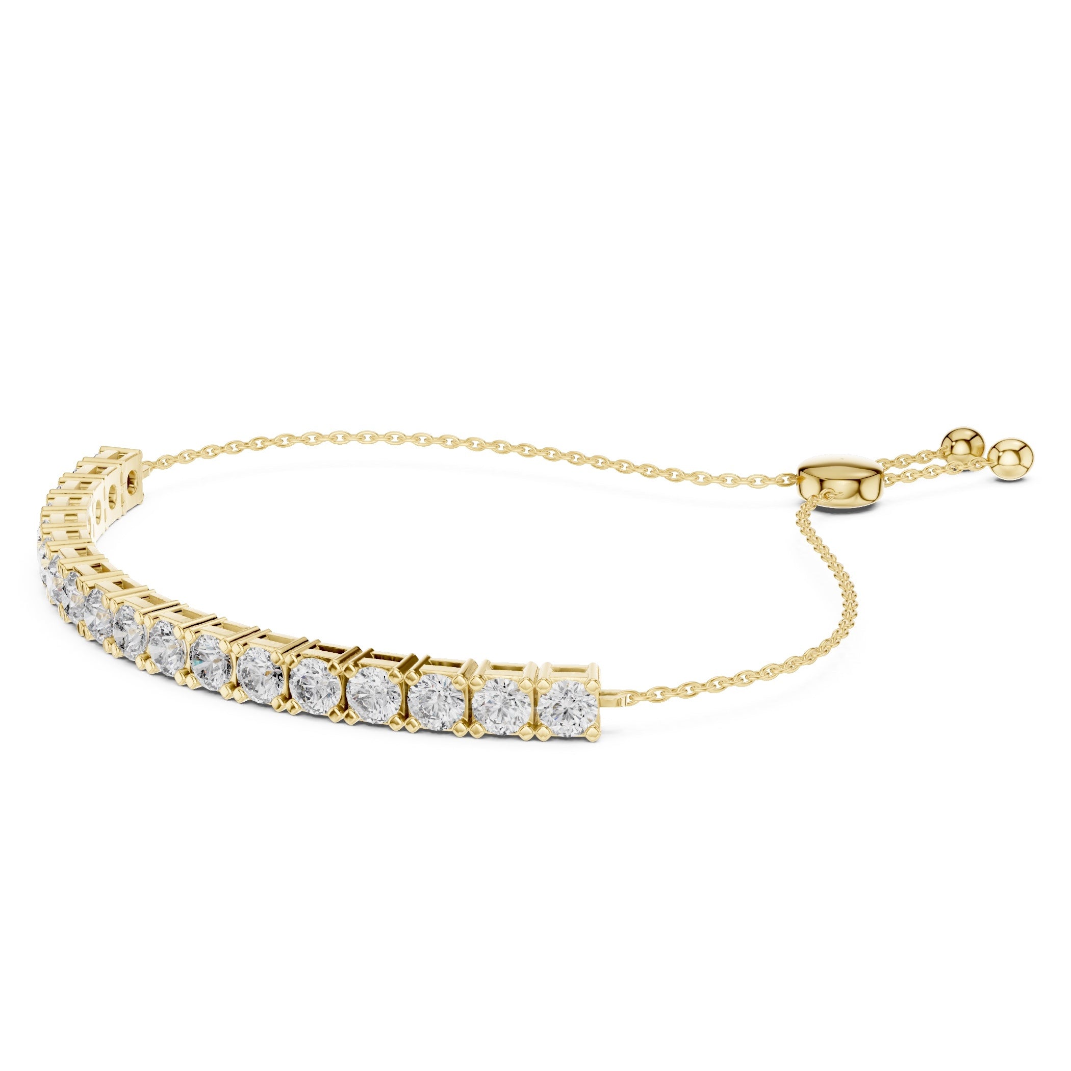 Gold bracelet with diamond accents on a white background