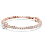 Rose gold bracelet with diamonds on a white background