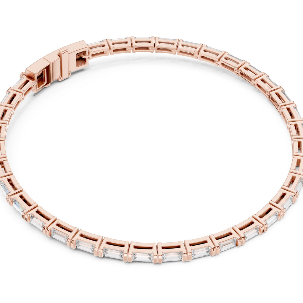 Rose gold bracelet on a white background