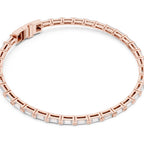 Rose gold bracelet on a white background