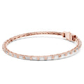 Rose gold and diamond bracelet on a white background