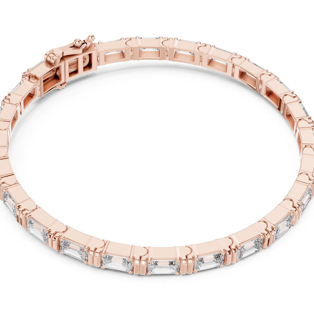 Rose gold bracelet on a white background