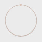 Natural Diamond Tennis Necklace Bezel Setting, Solid Gold &  IGI Certified
