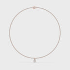 14K 18K Solid Gold Natural Diamond Pear Pendant Tennis Necklace Chain IGI Certified