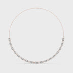 14K 18K Solid Gold Natural Diamond Oval Shape Necklace Chain IGI Certified
