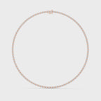 Natural Diamond Tennis Necklace, Solid Gold &  IGI Certified