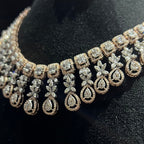 Diamond necklace on a black background